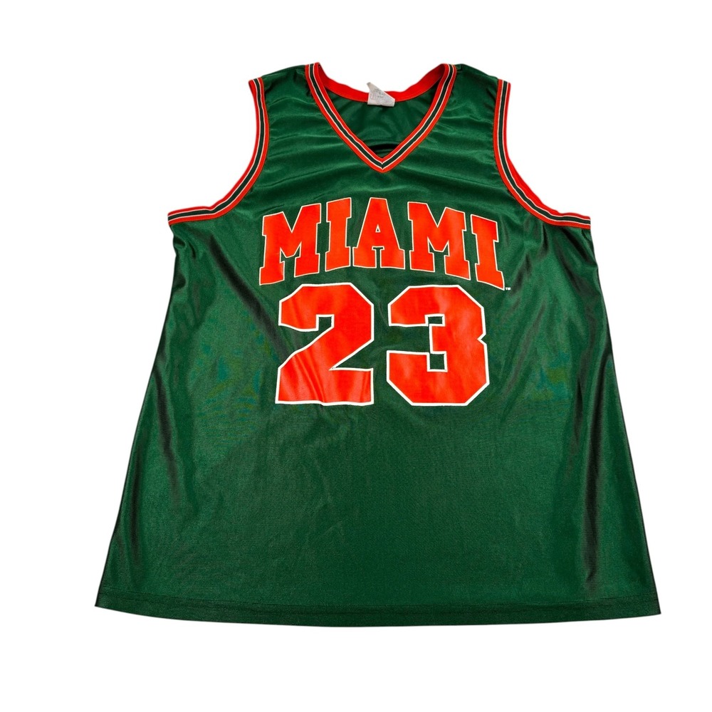 Majestic Shirt Mens Large Green Miami 23 Basketball College Jersey Tank USA